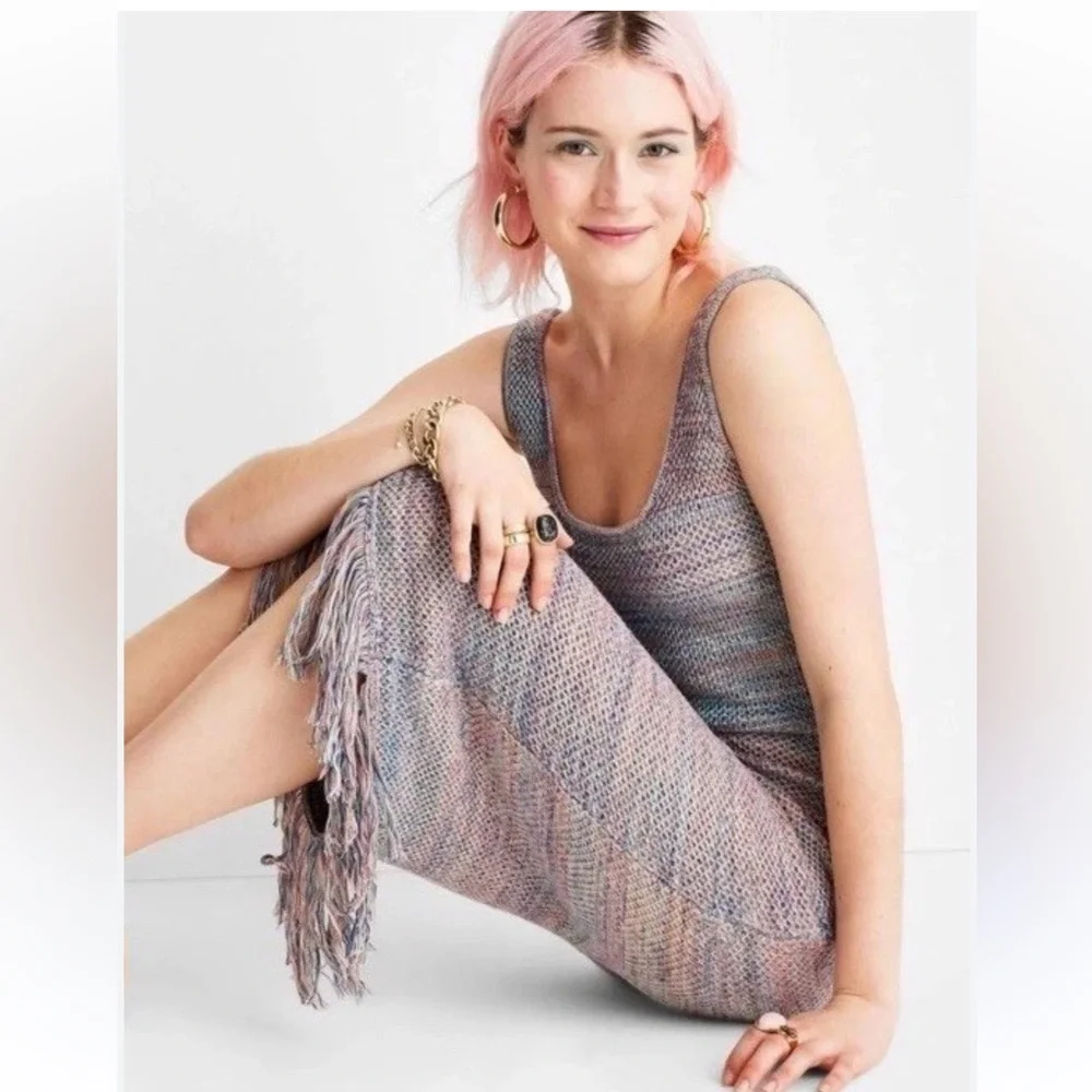 FUTURE COLLECTIVE ALANI NOELLE Crochet Fringe Dress Boho Sleeveless SZ SM Swim - Picture 17 of 17